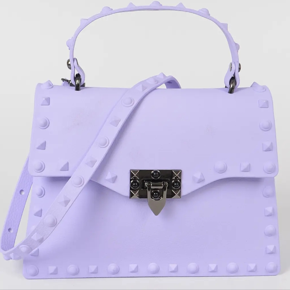 NWT Lilac on Lilac Monochromatic Studded PVC Handbag